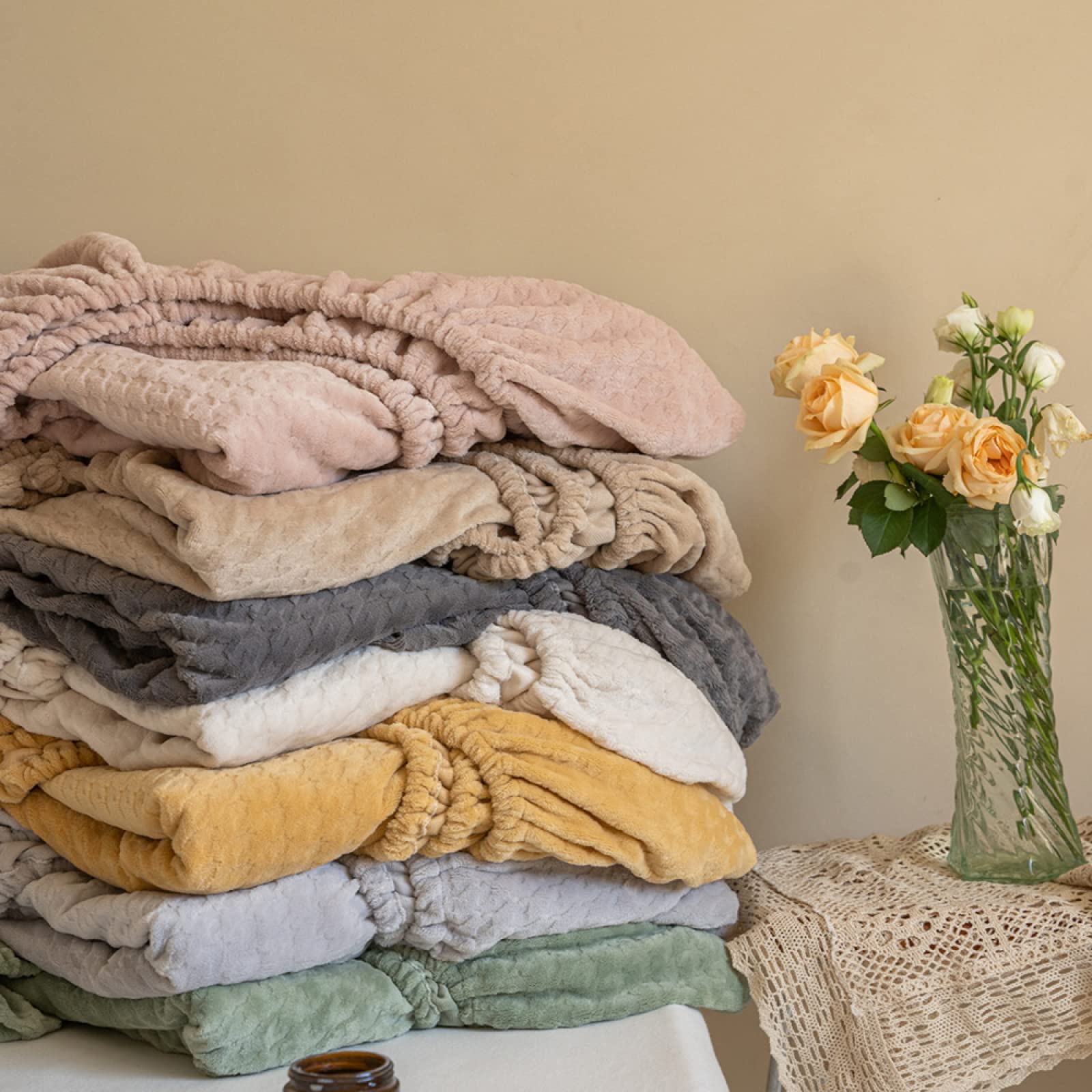 Lenzuolo con angoli, flanella di cotone chambray, altezza 30 cm, clara La Redoute Interieurs | La Redoute