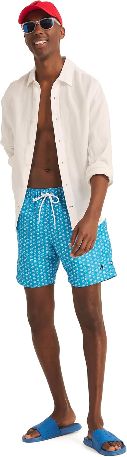 Nautica Mens Nautica Sustainably Crafted 6" Shell Print Swim - Image 4