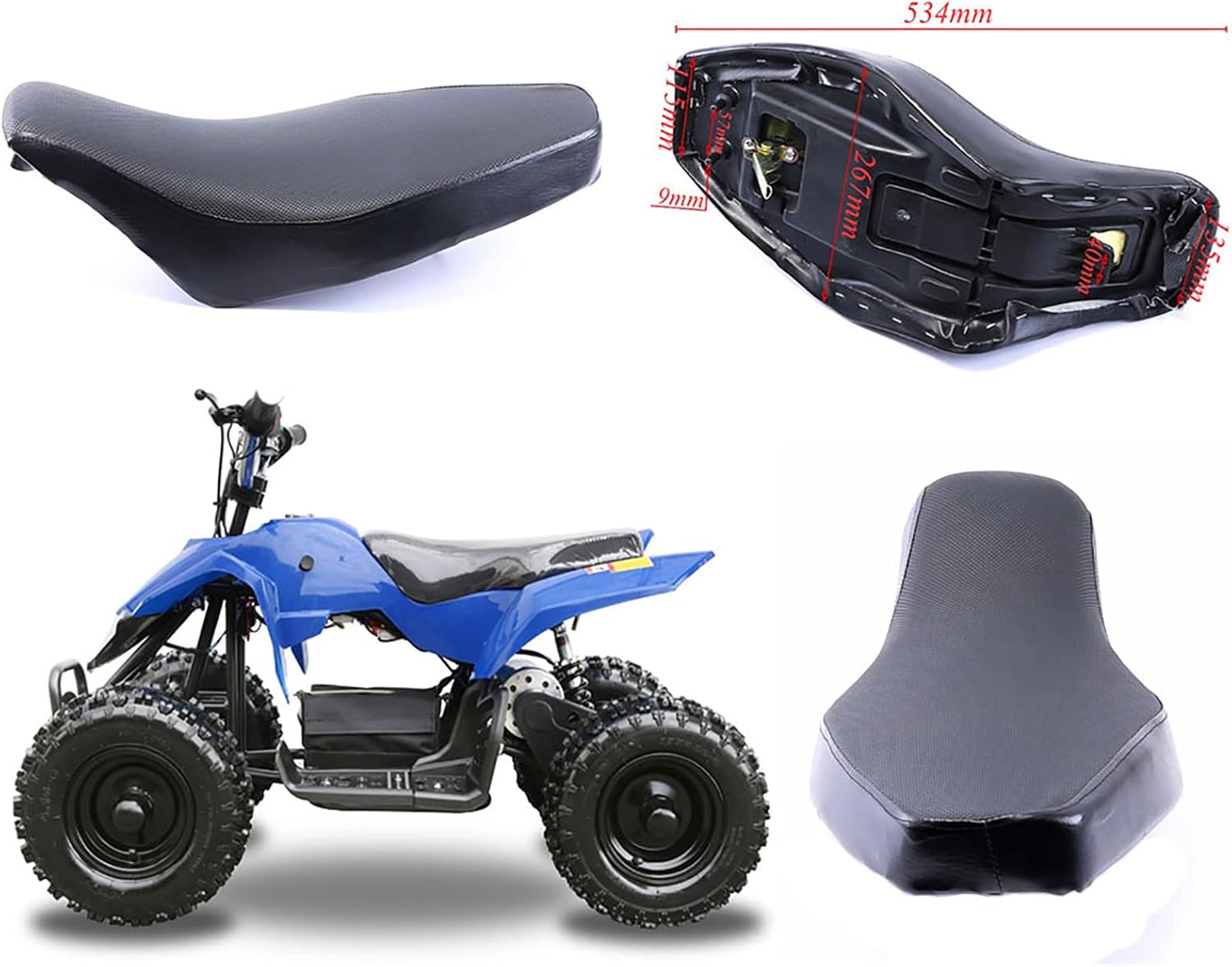 Foam ATV Seat For Mini Polaris Coolster 3050B Mudcat 50cc 70cc 90cc 110cc Quad Dirt Bike ChIne 4 Wheeler Black