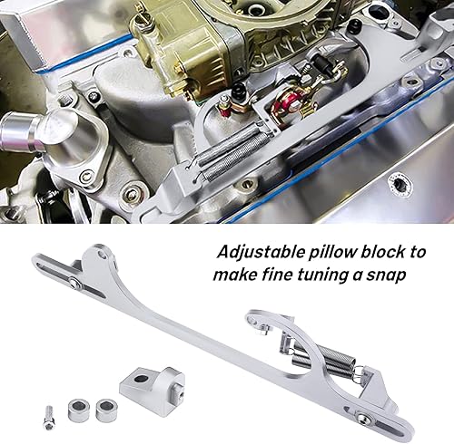 Vista 16 de Soporte de cable del acelerador para 4150 4160 Series Soporte de carburador ajustable Soportes de acelerador de aluminio (rojo)