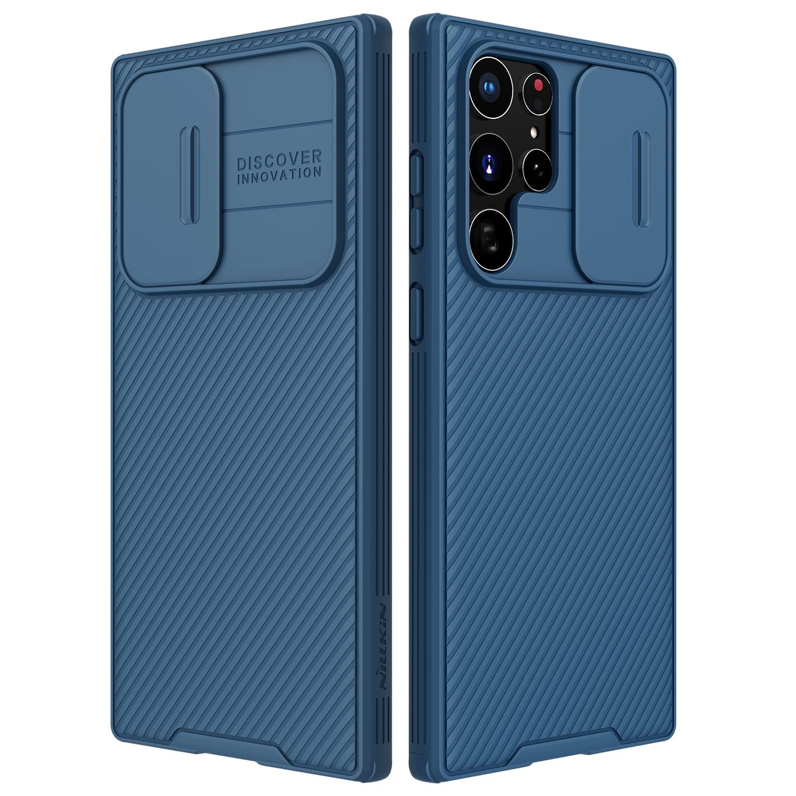 Nillkin Cam Shield Case With Slide Camera Protection For Samsung S22 Ultra, Blue, Nil-Cspro-S22Ult-Blu
