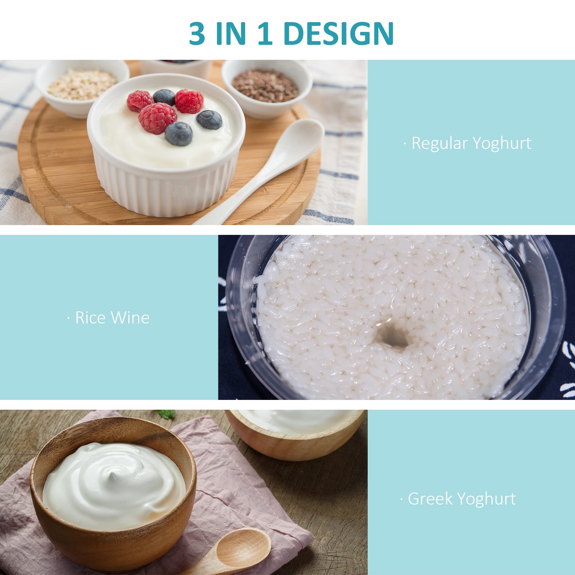 3IN1 Yoghurt Maker with Strainer, Multifunctional Yogurt