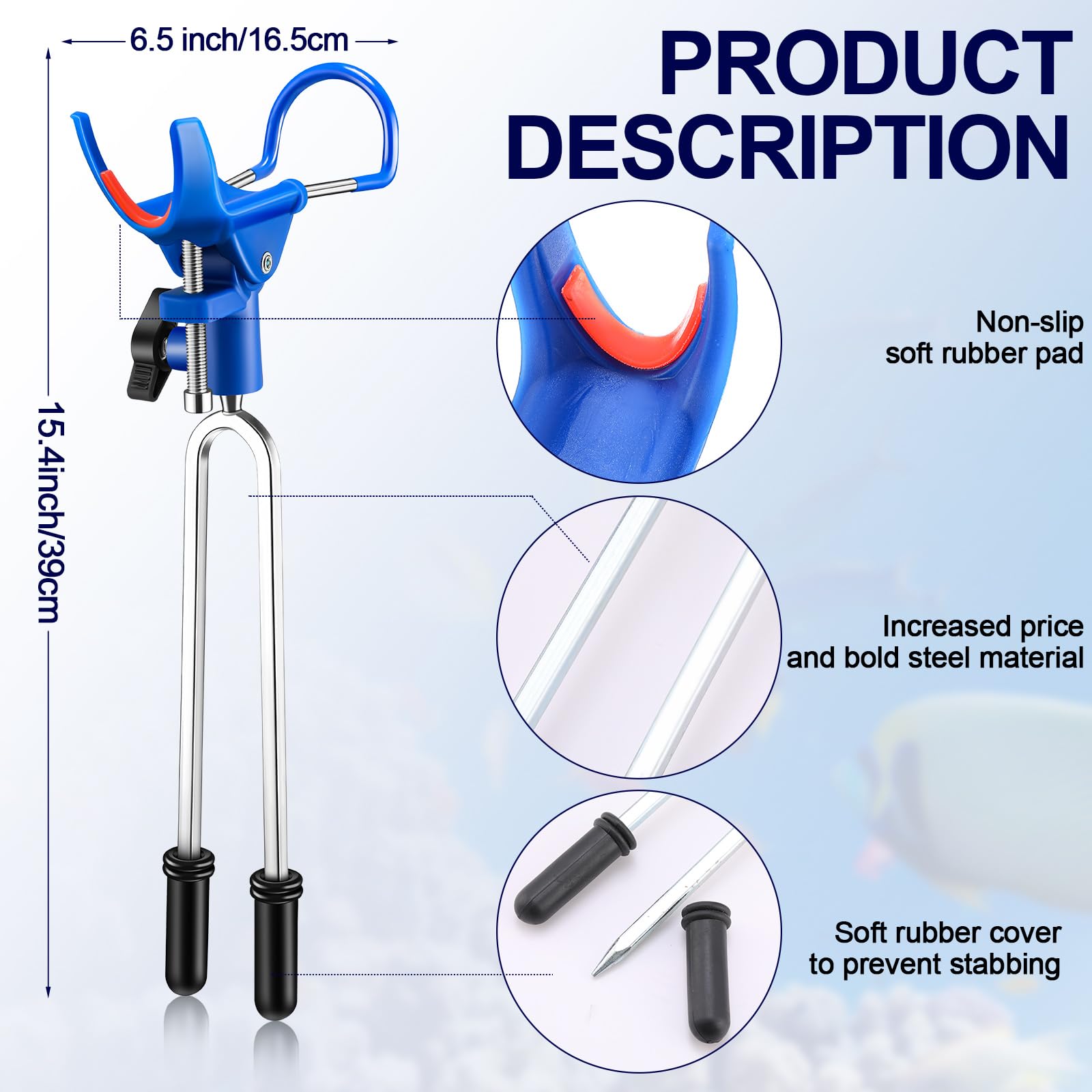 Libima 4 supporti per canna da pesca per canne da pesca bancaria supporti per canna da pesca regolabile a 360 gradi in acciaio inossidabile supporto universale pieghevole per attrezzatura da pesca al