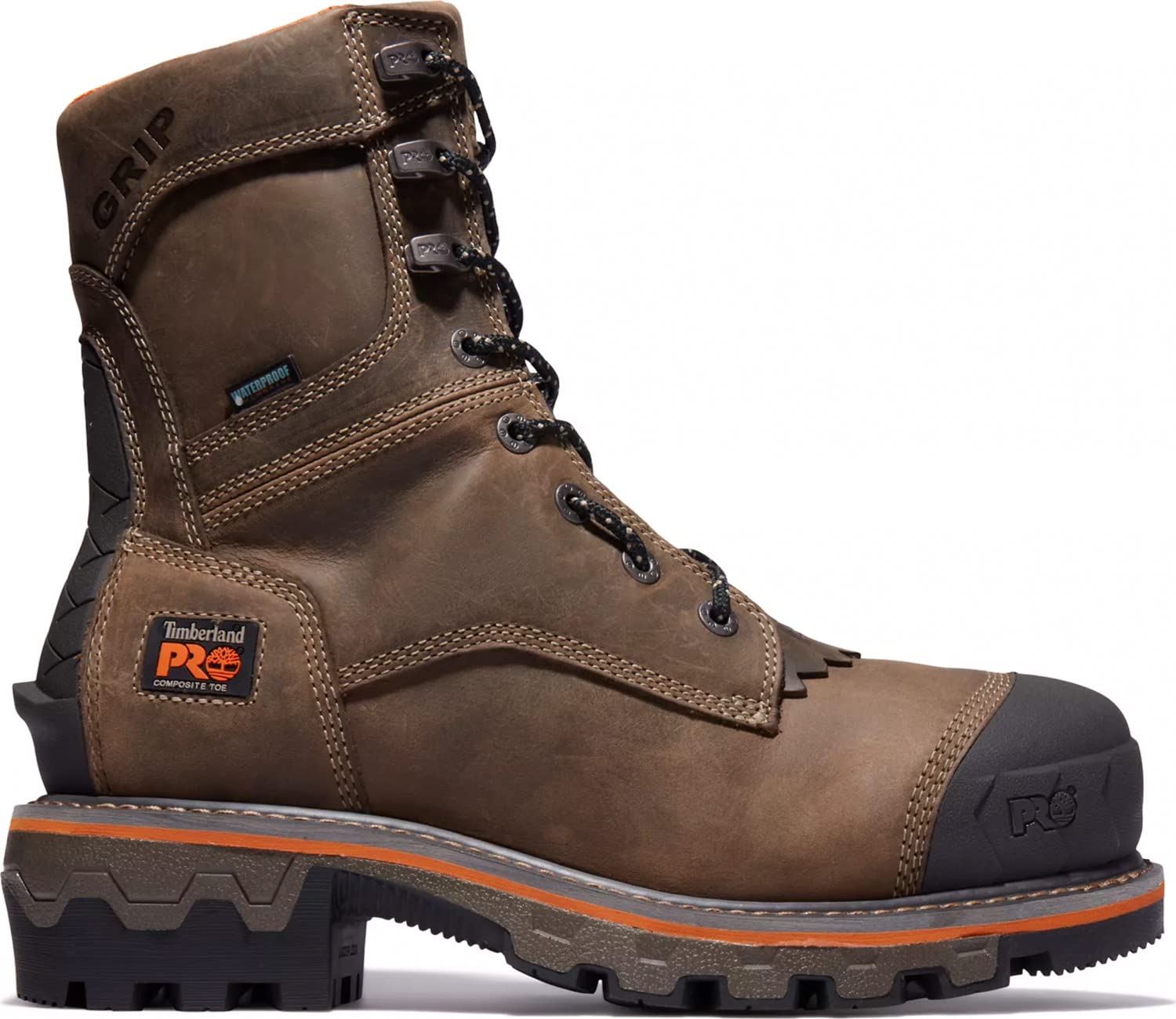 Timberland PRO Boondock HD Logger - Puntera de seguridad compuesta de 8 pulgadas, resistente al agua