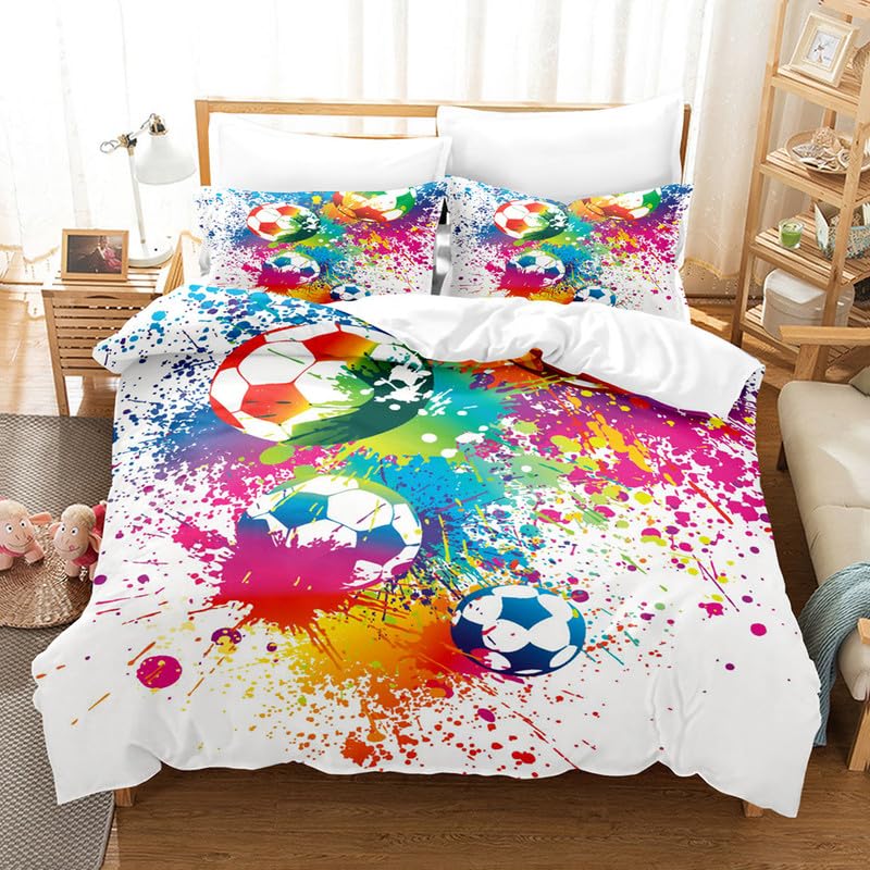 Housse de couette 140x200 football idéale pour décorer une chambre d'adolescent passionné