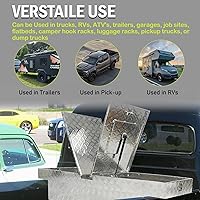 Vista 5 de Gull Wing Crossover Truck Tool Box, 70"X20"X13" Aluminum Pickup Truck Bed Waterproof Tool Box Trailer Storage Organizer w/Lock & Key, Silver