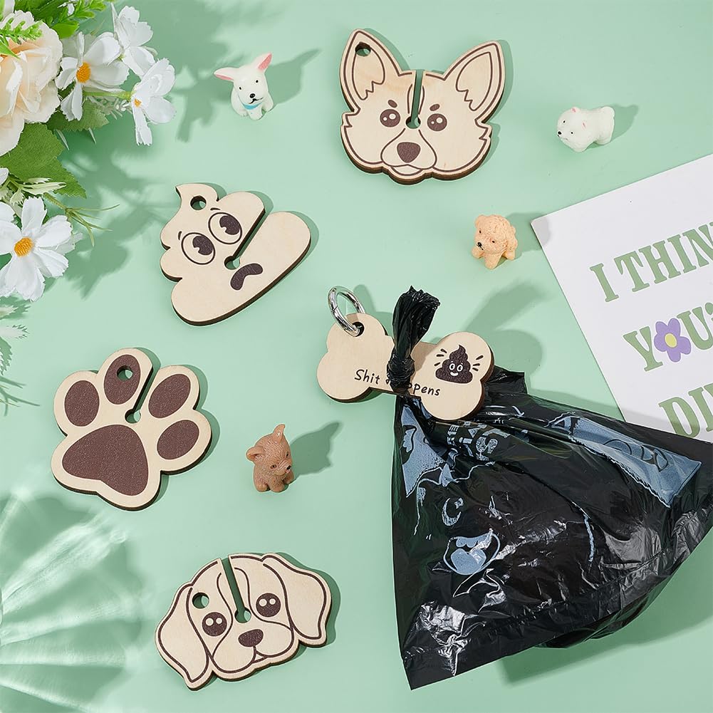 BENECREAT 5 Pcs Waste Bag Carrier Accessory, 5 Styles Hand Free Dog Poop Bag Holder - Image 4