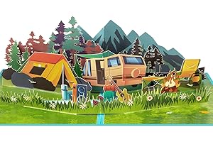 GREETING ART Camper Camping Trip Pop Up Card