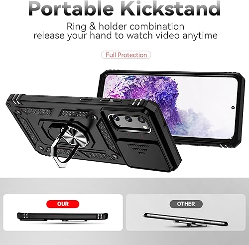 Miniatura 3 de Funda para Samsung Galaxy S20 (no compatible con Galaxy S20 FE), con cubierta deslizante para cámara y protector de pantalla de TPU flexible