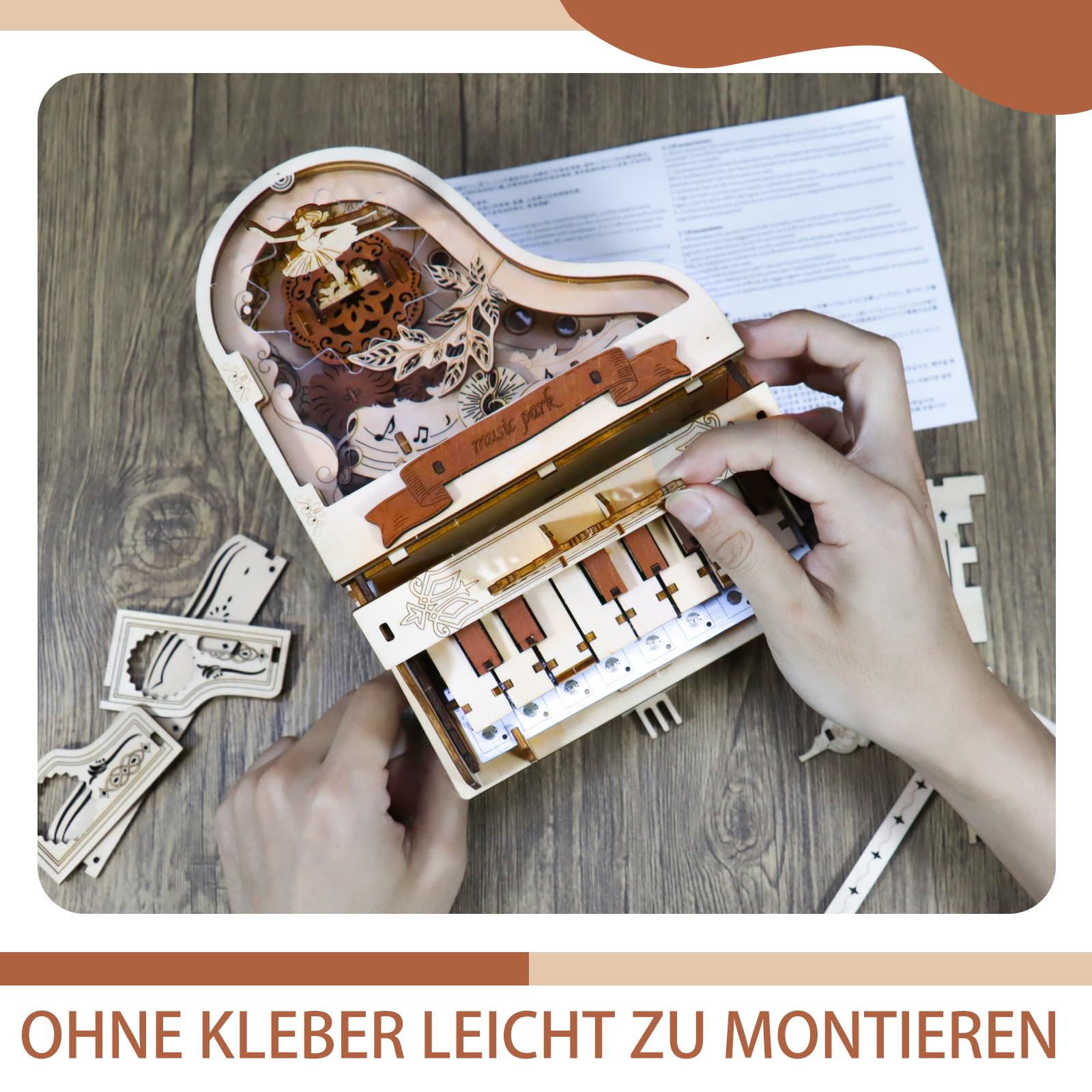 Music Park 3D Puzzle Erwachsene Spielbar Klavier You Are My Sunshine Modellbausatz Holzpuzzle Hobbies Geburtstags Weihnachten Geschenke Für Frauen 14+
