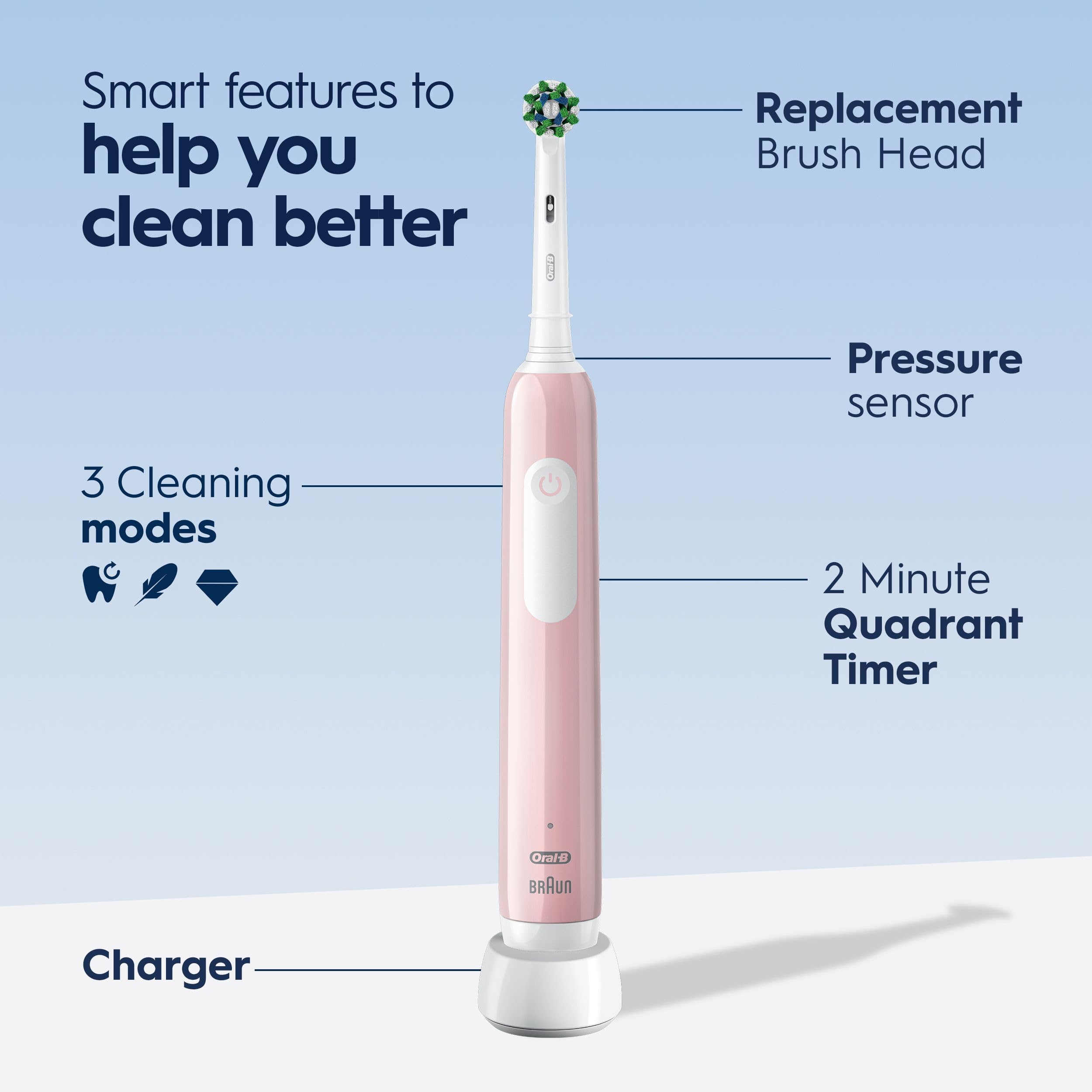 Oral-B Pro 1000 Electric Toothbrush - Pink -4