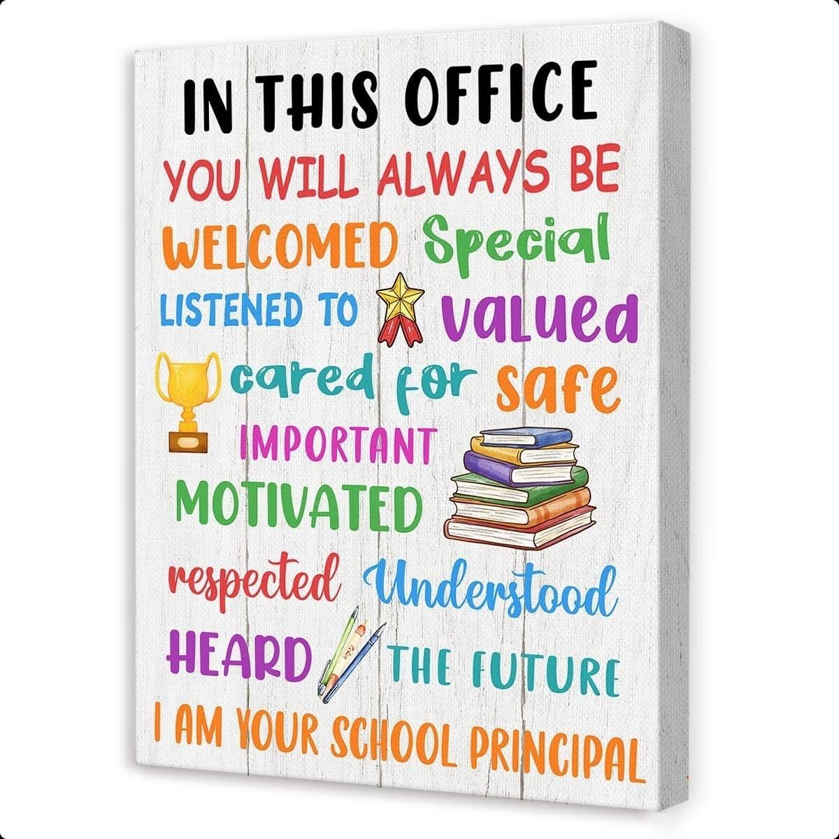 MDBJTCYZN School Principal Office Decor Leadership Motivational Poster Wall-Art Encouraging Quote Gift for Educators and School Staff(Framed,16x24inch(40x60cm))