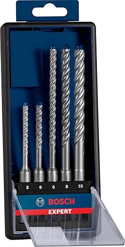 Bosch 5X Expert SDS plus-7X - Juego de brocas para martillo (para piedra blanda, piedra dura, Ø 0.197-0.394 in, accesorio profesional para taladro