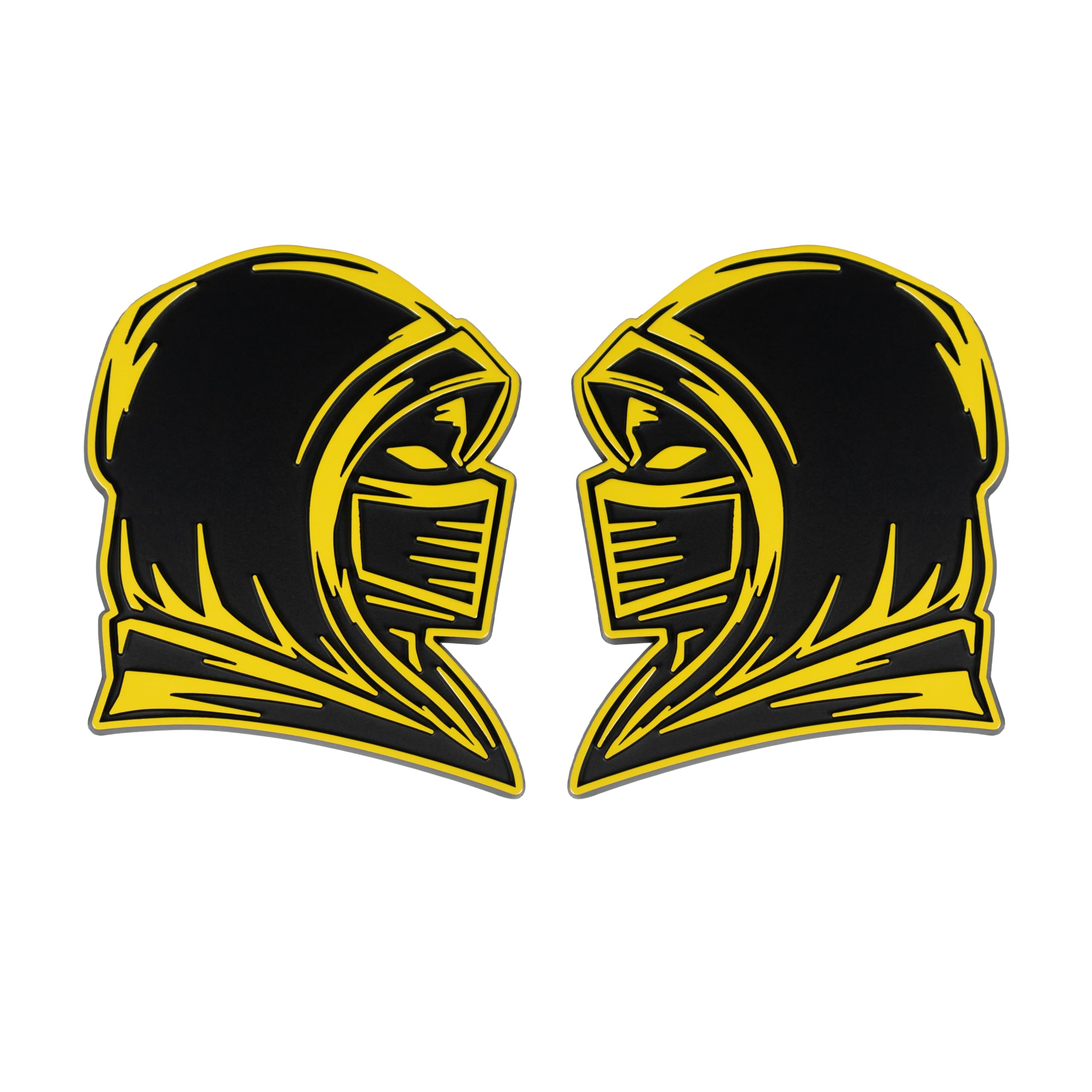 Ninja Emblem, Custom 3D Car Badge – Universal Exterior Accessories for Car, Truck, SUV, Motorcycle (Set of 2) (Yellow)