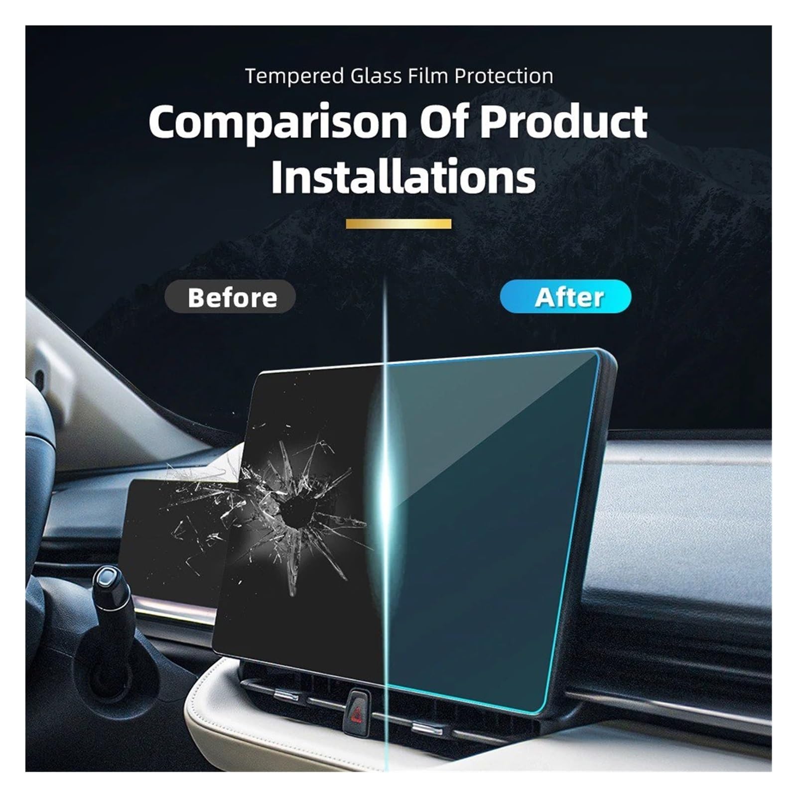 Navigation Displayschutz Für Haval H6 2021-2024 Auto Gehärtetes Glas Film Schutz Center Konsole GPS Navigations Screen-Dashboard Display Displayschutzfolie(1 Set)
