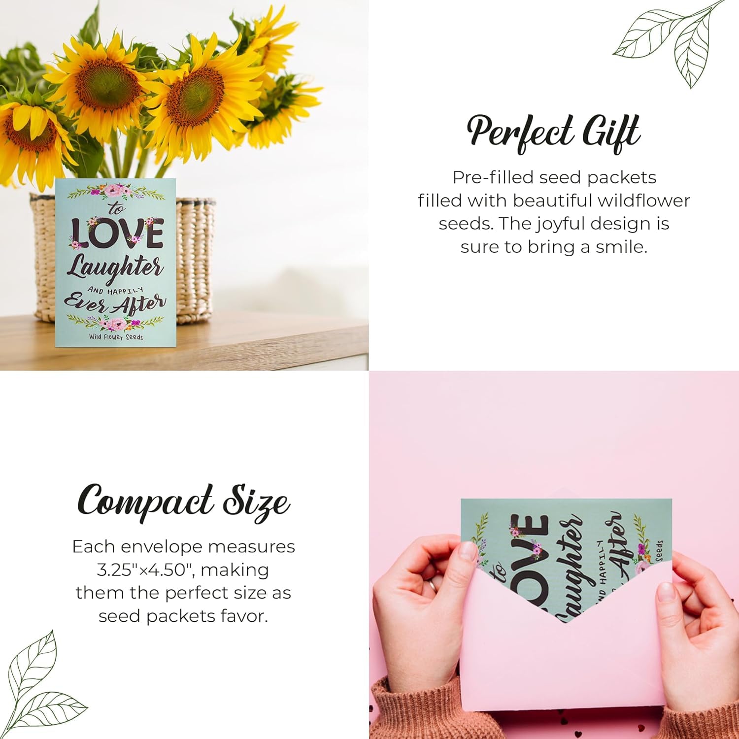 Amazon.com : 25 Wildflower Seed Packets - Wedding Favors for Guests - Baby  Shower Gifts Party Decorations, Wild Flower Seeds Throw and Grow Perennial  Annual Mix to Attract Pollinators Bees and Butterflies