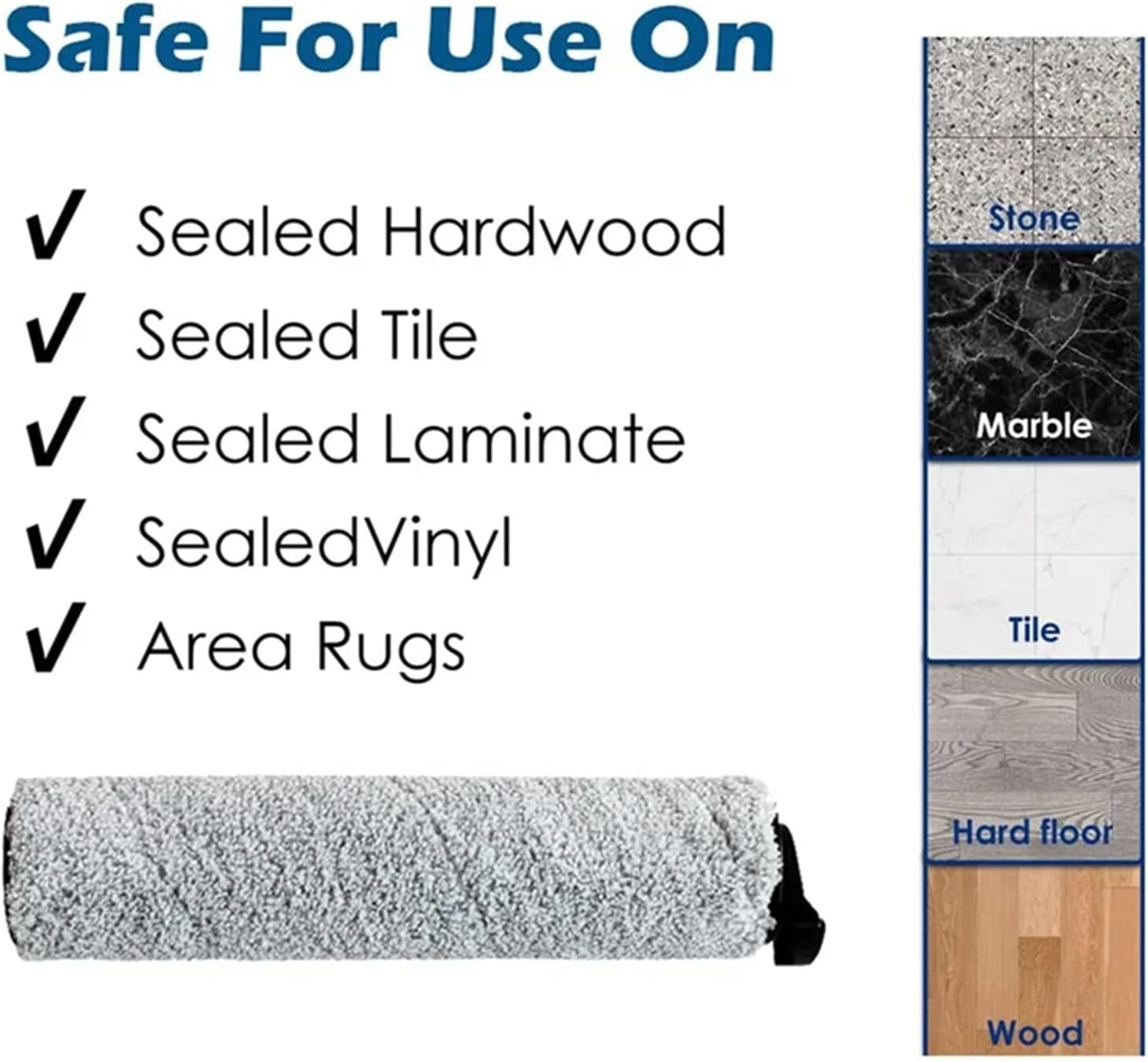 2PCS Replacement Roller Brush for Tineco IFloor 2 Wet Dry Cordless Vacuum