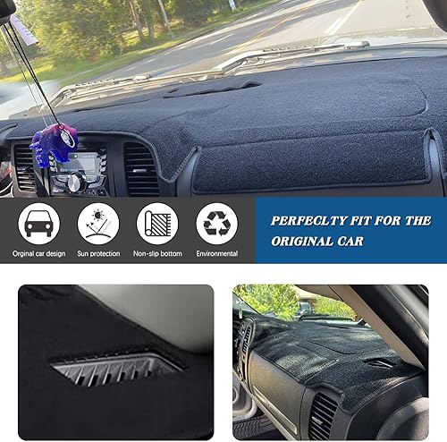 Miniatura 8 de KEDAKEJI Funda para salpicadero, ajuste personalizado, compatible con Dodge Ram 1500 2500 3500 1998-2001 (negro)