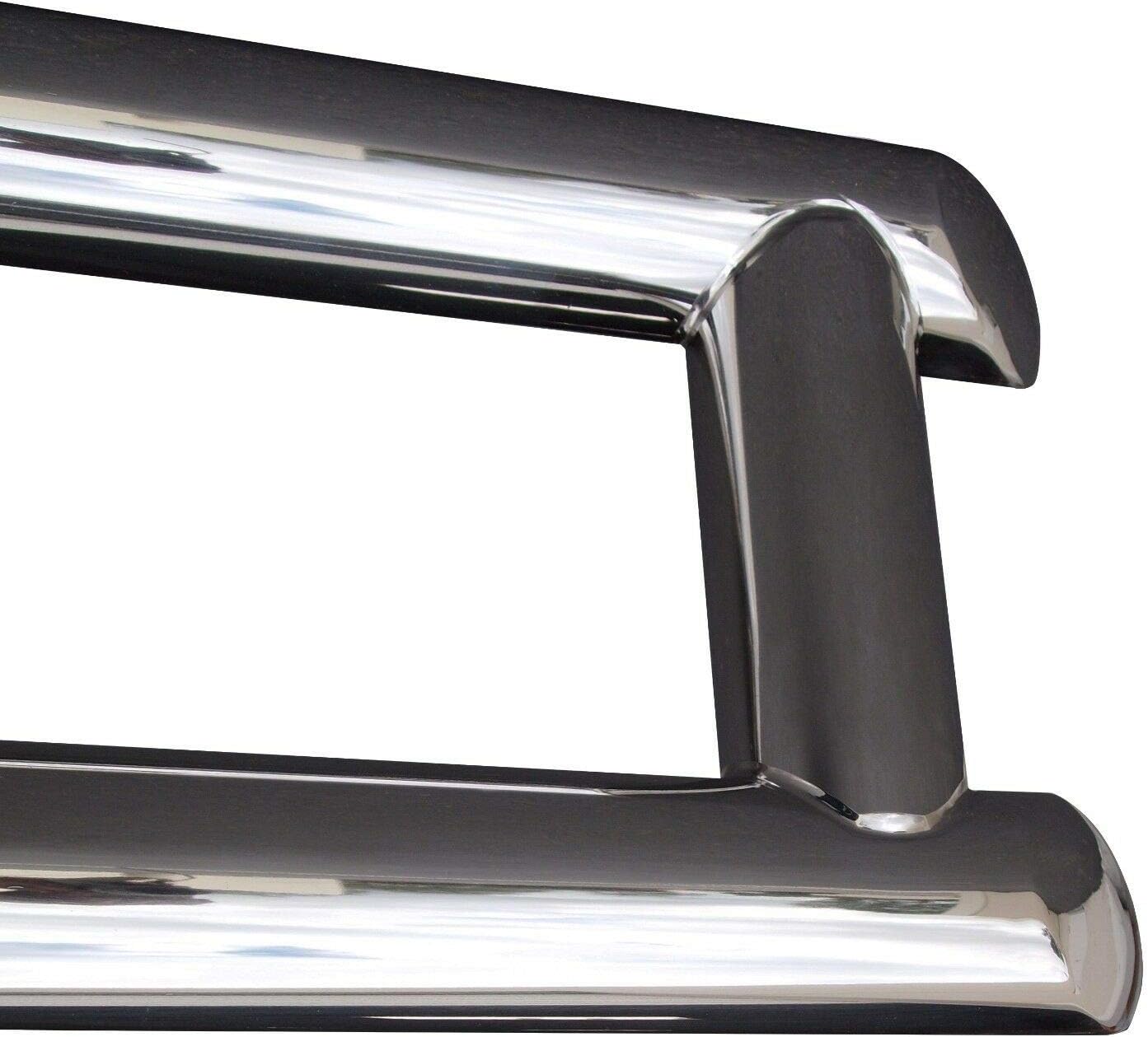 QSC Truck Parts Large Heavy Duty 70lbs Polished Stainless Steel Deer Guard w/Bracket Compatible with Volvo VNL 04-17