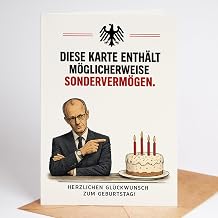 Lovely Cards Funny Money Gift Birthday Card Man - Friedrich Merz | Money Gift Card Birthday | Funny Birthday Card with Money Compartment | Gift for Dad, Colleague, Friend & Boss