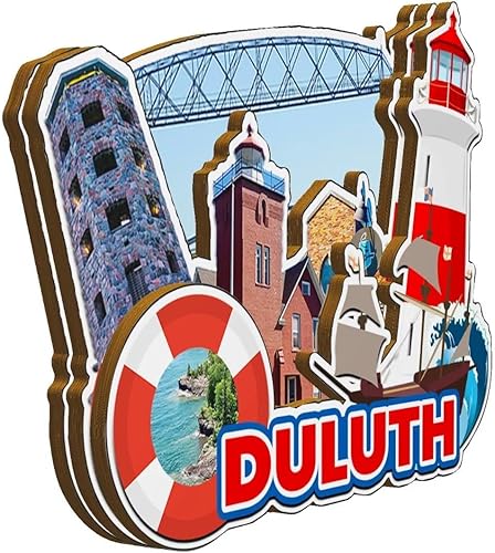 Miniatura 2 de Duluth Minnesota USA - Imán de madera para nevera, monumentos 3D, recuerdos coleccionables, decoración hecha a mano -2776