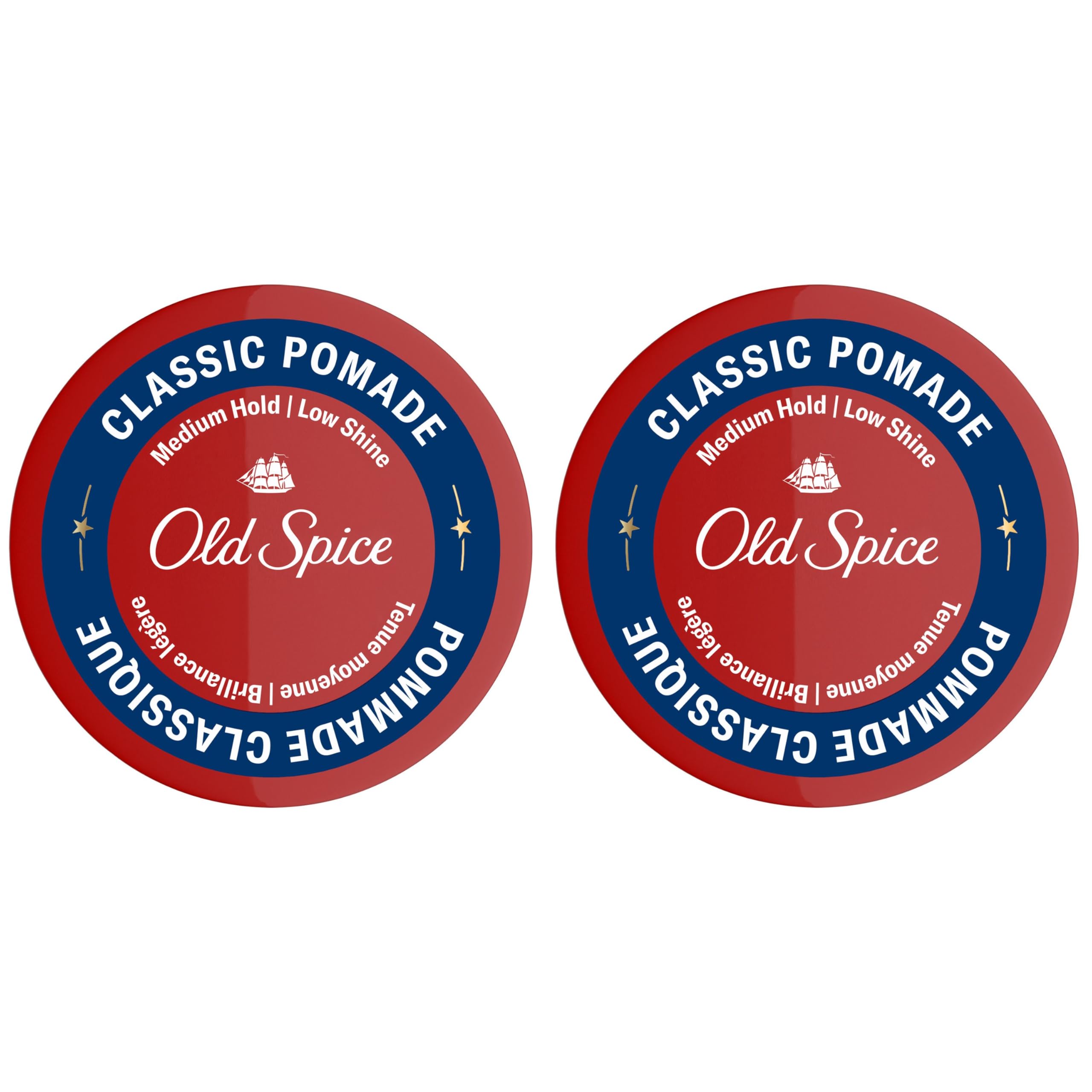 Old Spice Hair Styling Pomade for Men, Medium Hold No Shine, 126 g Total (2 Count of 63 g Each)