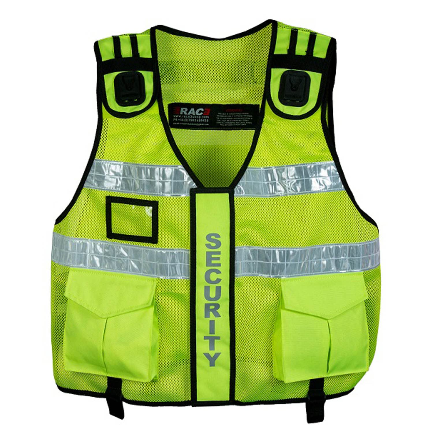 RAC3 Security Hi-Visibility Vest | Enhanced Safety Gear for Maximum Visibility | Universal Size Fits Up to 5XL