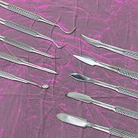 Vista 4 de SE Juego de 12 talladores de cera de acero inoxidable, herramientas de escultura de cera y arcilla, kit de tallado de doble extremo para modelar