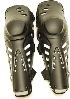 Look MX Knee Pads - Motocross,Enduro, Dirt Bike, Shin Guard, Knee Brace with Heavy Duty Foam Padding and, Adjustable Easy-Fix Clips, Black, one Size, Rider Protective Gear Off-Road-Hard Knee Protector