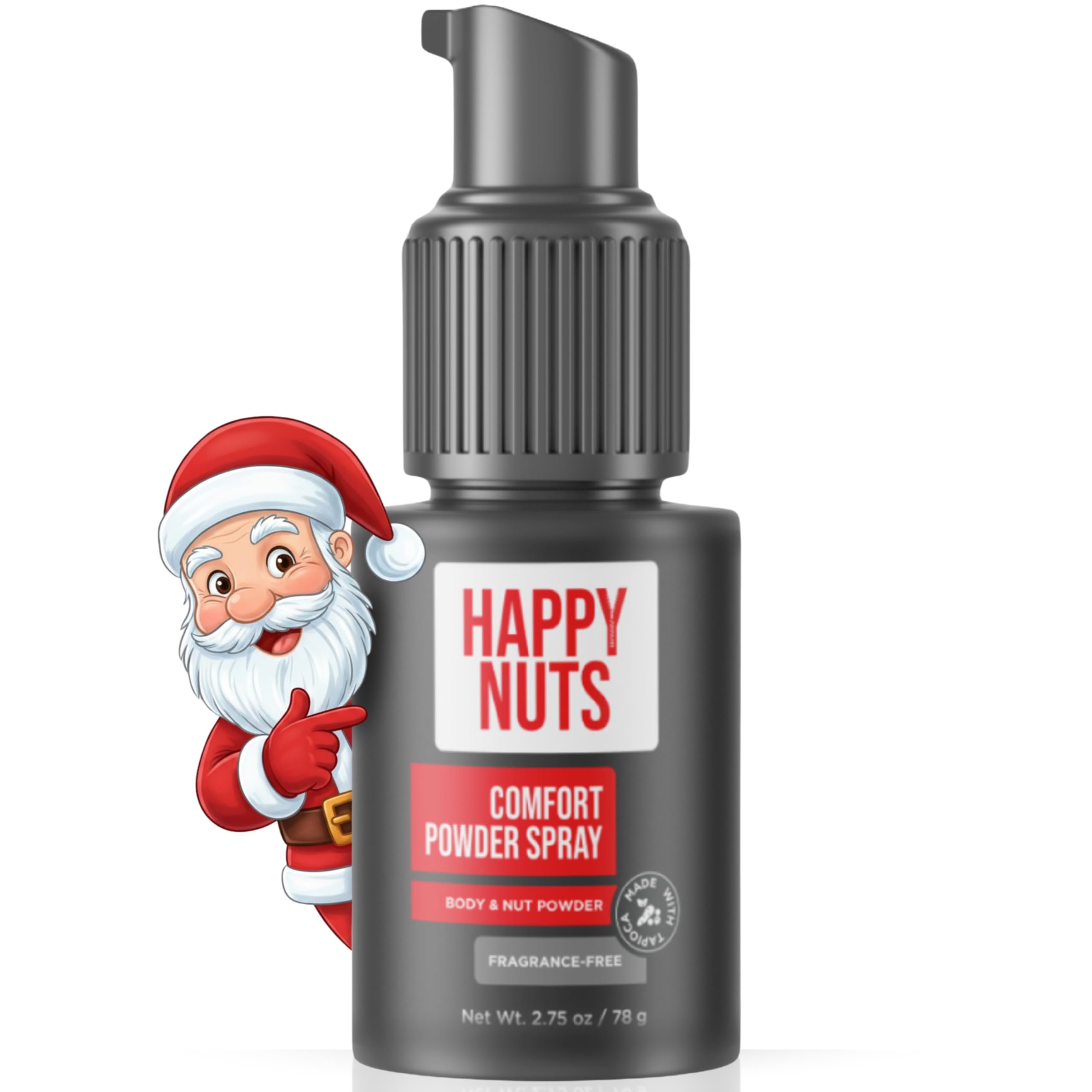 Happy Nuts Comfort Powder Spray: Anti-friction and deodorant for men, without aluminium, control of sweat and odour for itching on horses, groin and intimate areas