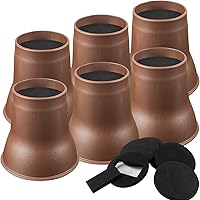 Vista 10 de DEDU Elevadores de cama de 6 pulgadas, resistentes, paquete de 4, elevadores de muebles con almohadillas giratorias que soportan hasta 6600 libras