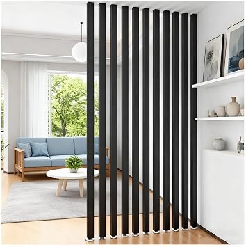 Square Aluminum Divider Posts Aluminum Slats Wall Column Partition Divider Post with Metal Slats Floor to Ceiling Pillar Grille Wall Partition Room Divider Floor Aluminum Slats Wall Post