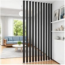 Square Aluminum Divider Posts Aluminum Slats Wall Column Partition Divider Post with Metal Slats Floor to Ceiling Pillar Grille Wall Partition Room Divider Floor Aluminum Slats Wall Post