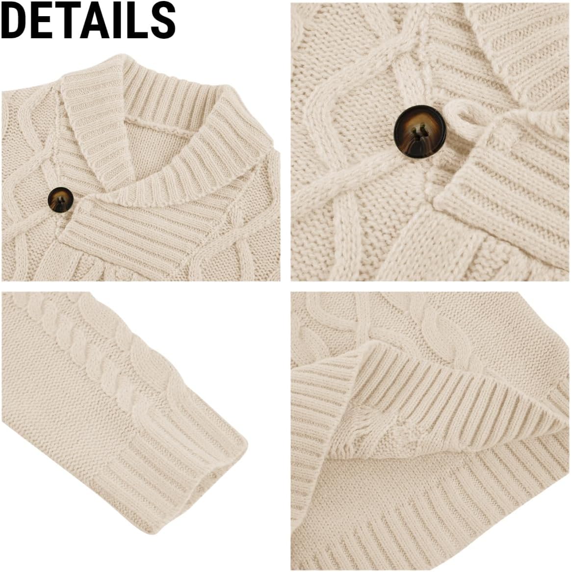 PASLTER Boys Girls Pullover Sweater Shawl Collar Cable Knit Fall Winter Sweaters