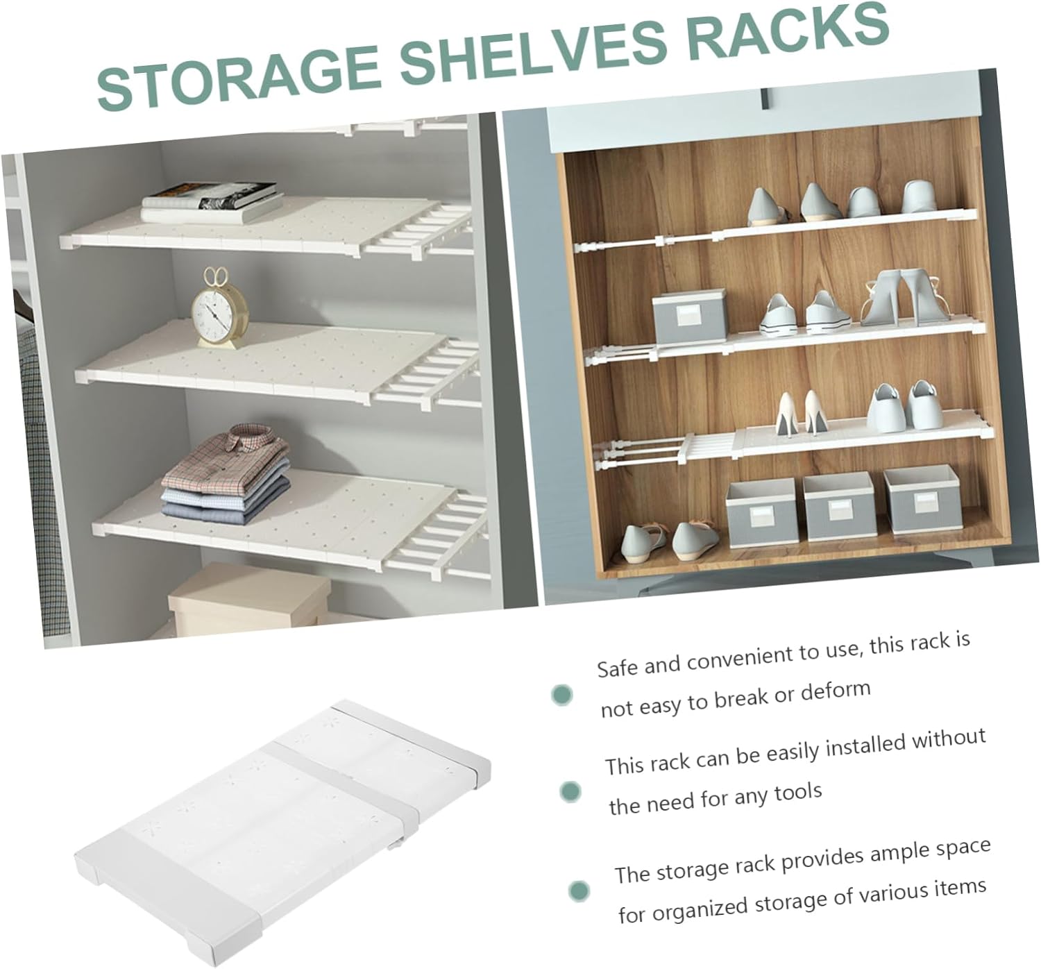 Cabilock Closet Tension Shelf Expandable Wardrobe Rack Telescopic Storage Rack Versatile Cabinet Shelving