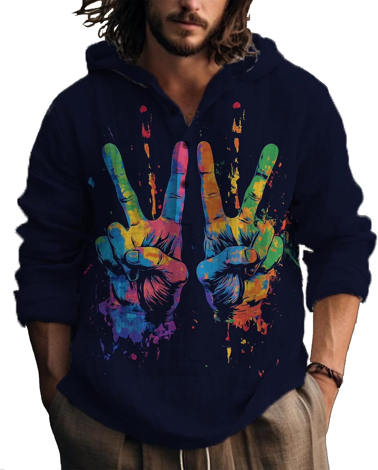 Hoodies For Men Graphic Long Sleeve Half Button Casual Big And Tall Lightweight Quick Dry Gym Hooded Sweatshirts