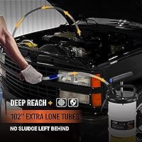 Vista 5 de EWK Bomba extractora de aceite manual de 6.5L para automoción, extractor de líquido Vacumm con removedor de tanque de bomba para cambio de aceite