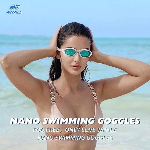 Miniatura 9 de Whale Gafas de natación A1 GE Nano de larga duración, antivaho UV, unisex, cómodas, visión clara