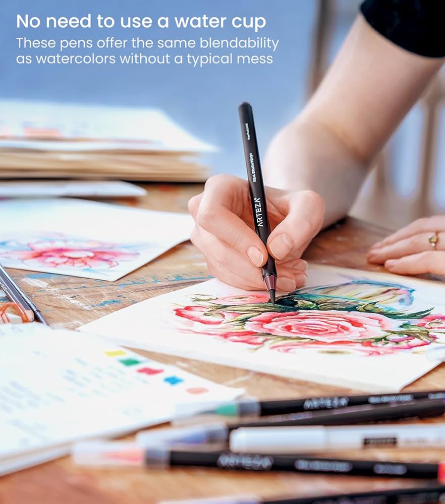 ARTEZA リアルブラッシュ　水彩ペン リアルブラッシュ＋MANGAKA 12本セット (RBCN160-22)