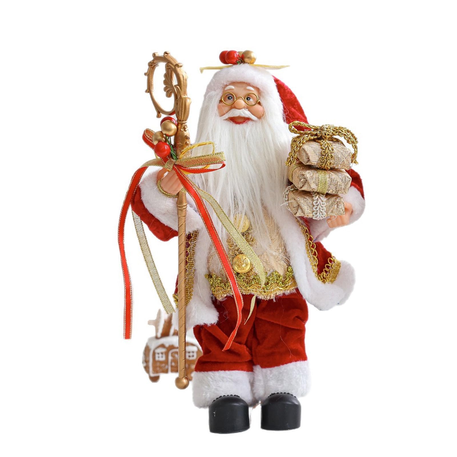Zbiianxer B Ritish Santa Ornament With Detailed Christmas Shelf Decoration Holiday Display Santa Family