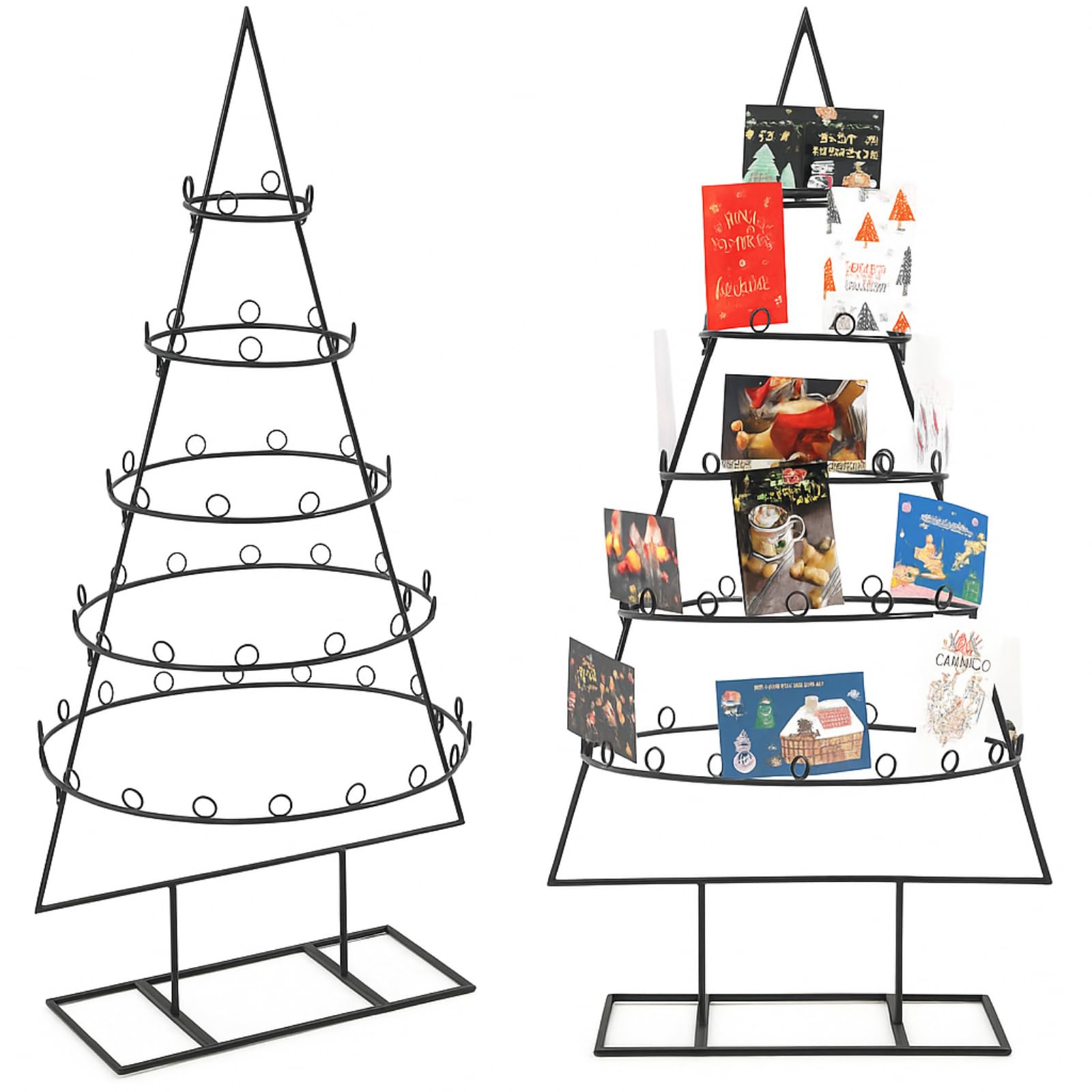 Christmas Tree Card Display Holders 44" Tall Metal Christmas Party Gift Card Photo Tree Holder Stand Black Tabletop Display for Pictures Home Decoration