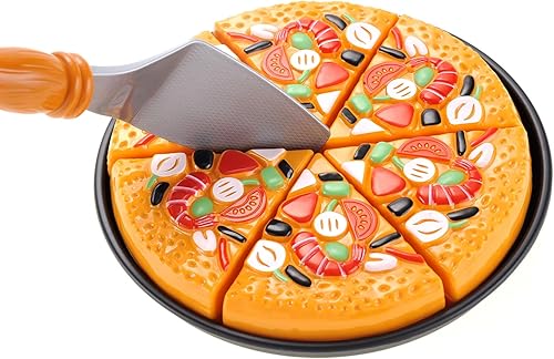 Miniatura 3 de Juego de comida de corte para niños pequeños, cocina de juguete, juego de pizza, juego de comida rápida, juguete educativo para mayores de 3 años