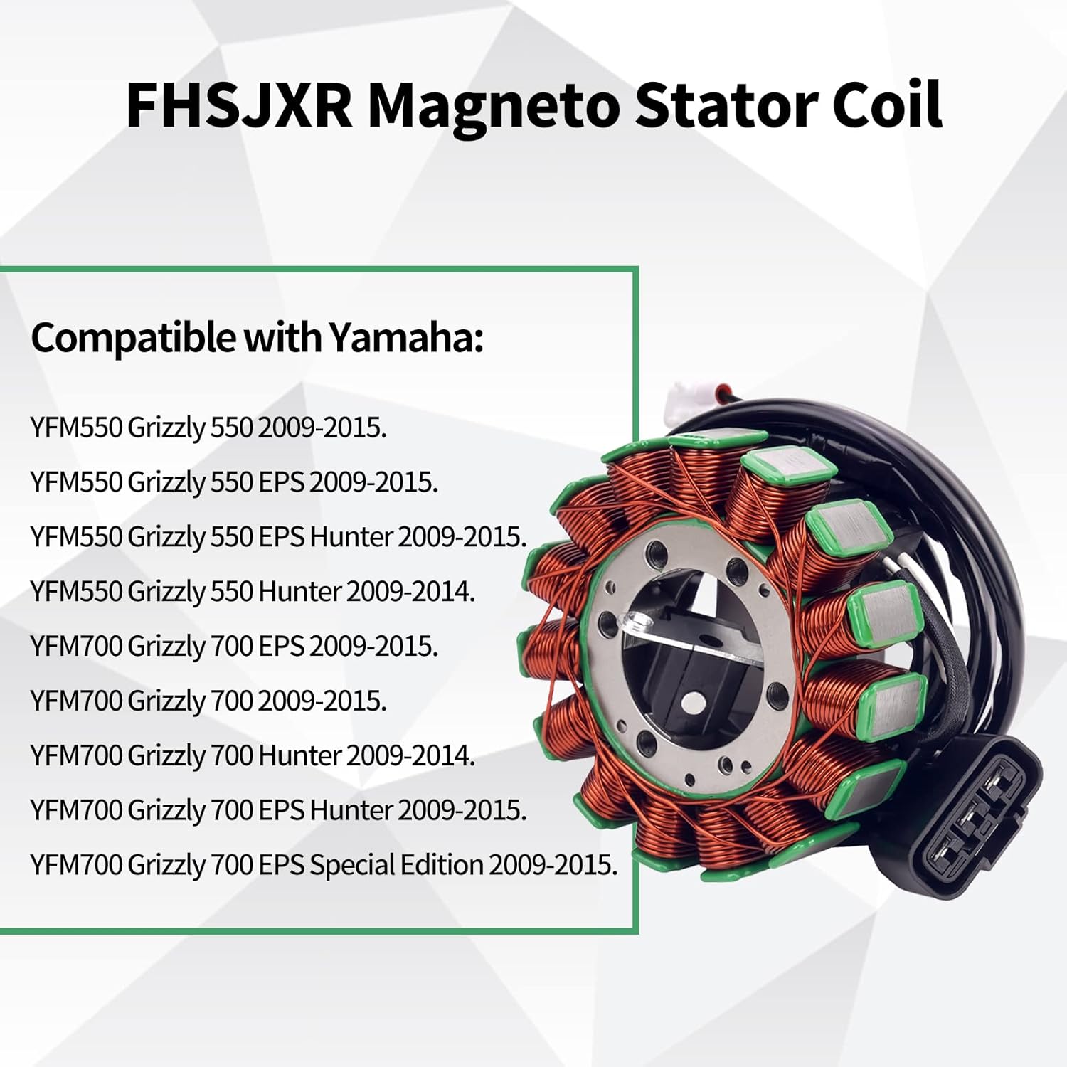 28P-81410-01-00 Magneto Stator Coil for Yamaha YFM550 Grizzly 550 EPS/EPS Hunter, YFM700 Grizzly 700 EPS/Hunter/EPS Hunter/EPS Special Edition 2009-2015 28P-81410-00-00