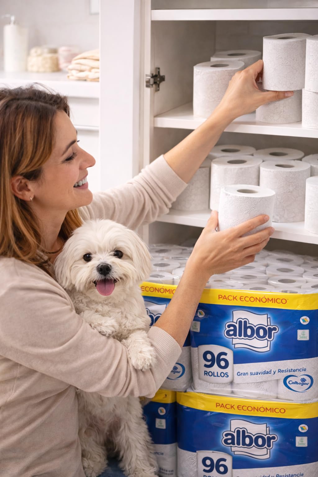Pack Colhogar Albro, Ahorro XXL 96 Rollos Papel Higiénico WC - Olvídate de Comprar por Meses