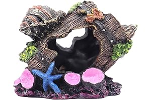 Small Cute Barrel Fish Tank Decorations Aquarium Hideaway Cave House with Shell