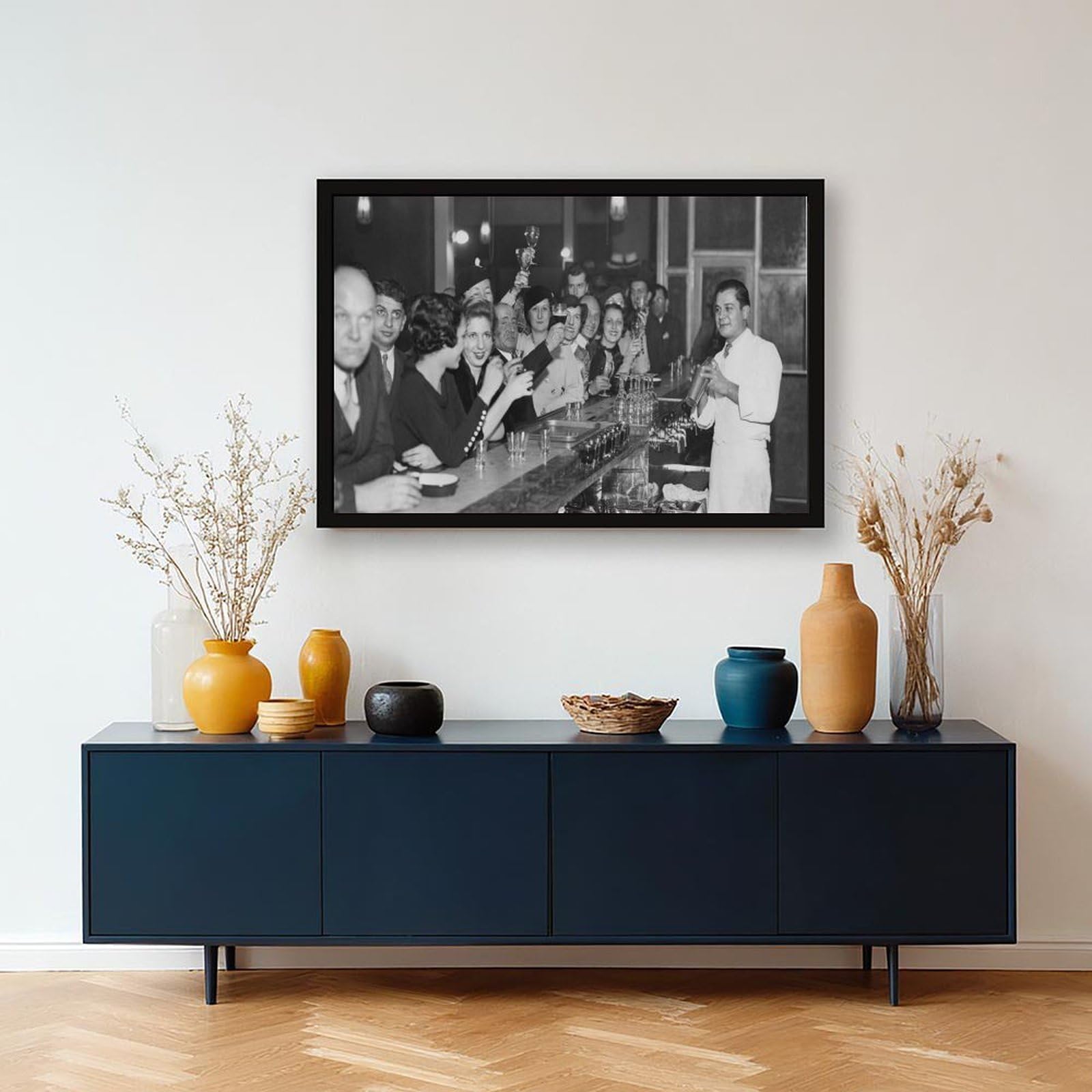 WCYB Fin de la prohibición en un bar – Póster de la 18ª enmienda de la enmienda, arte de pared para oficina, marco colgante de 40,6 cm de largo x 61 cm de ancho