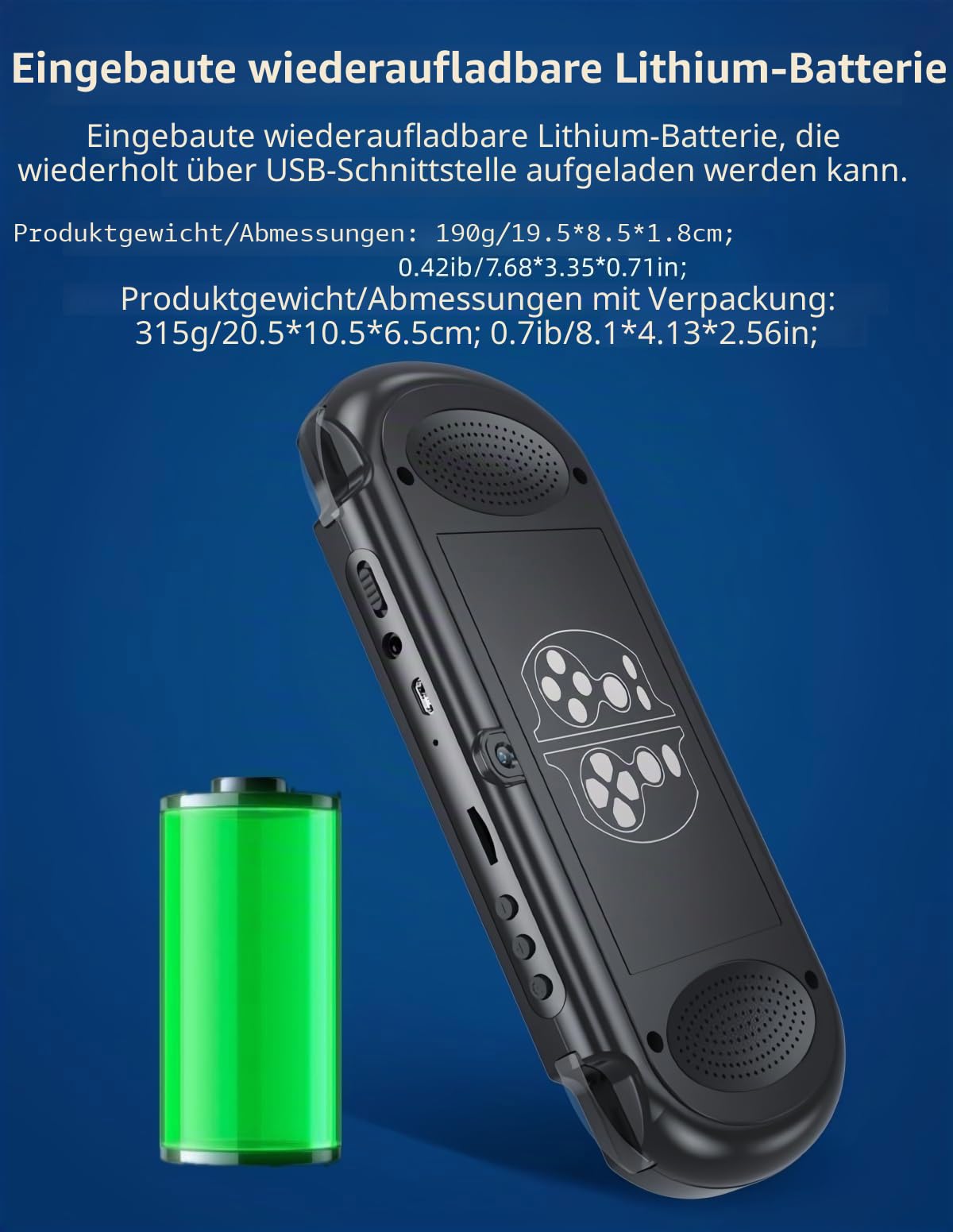 JXD Farb Multifunktions Spielkonsole mit 5,1-Zoll vorinstallierten Retro Spielen Video Musik und E-Book Funktion Aufnahmefunktion TV-Ausgang tragbarer Videospielkonsole und Spielgerät