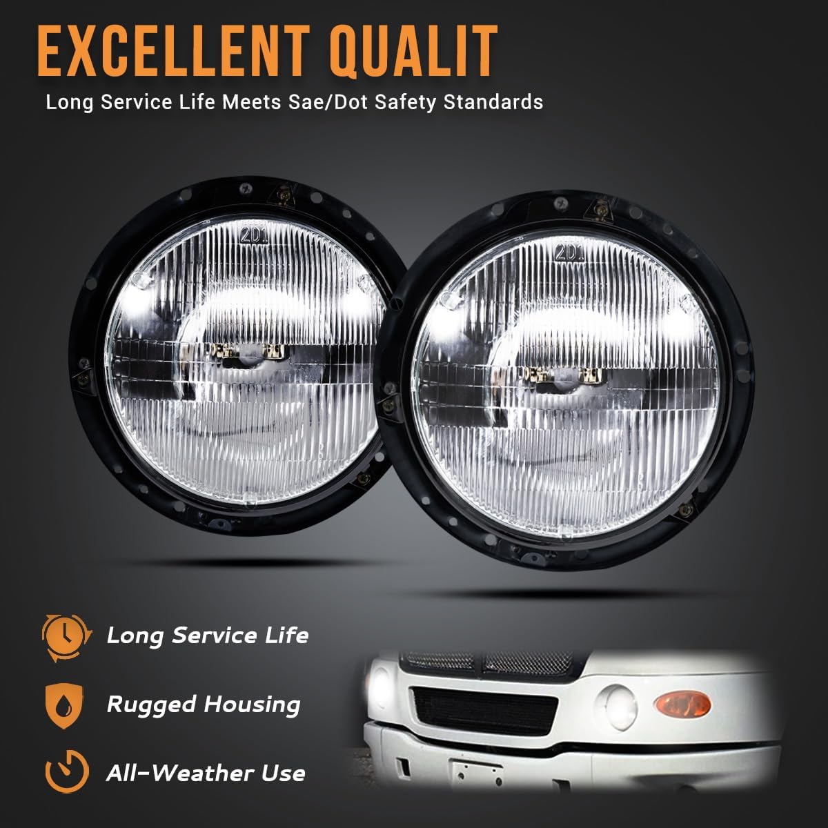 Headlights for Kenworth T2000 1997-2011 Headlight Assembly Replacement Kenworth T2000 Front Headlamp Driver & Passenger Side