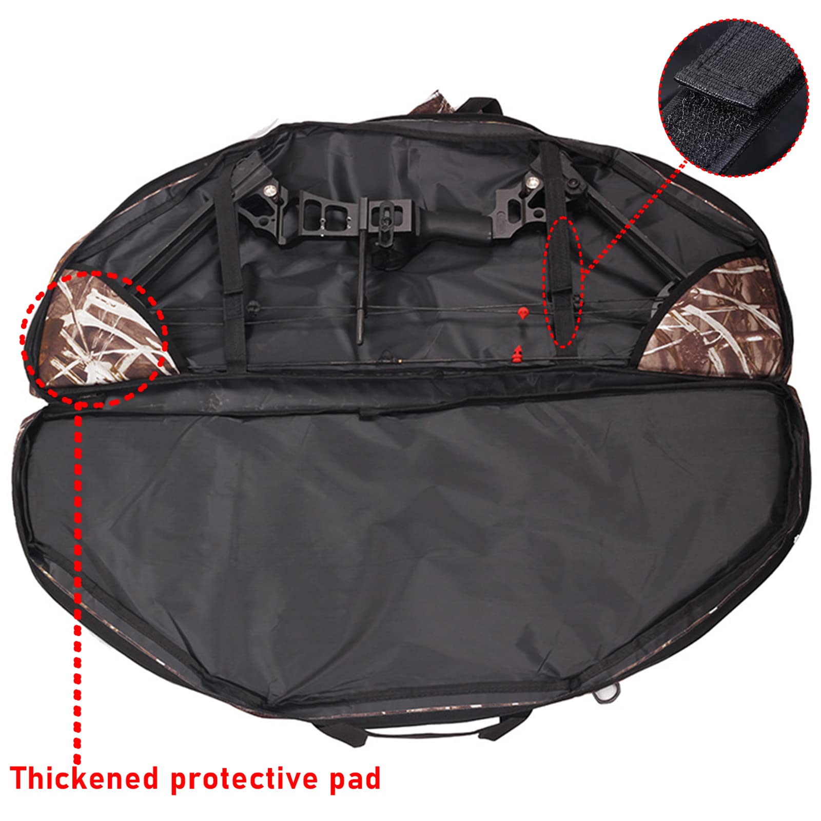 Estuche de arco compuesto, funda suave con múltiples bolsillos con correas de mochila, fundas ligeras y duraderas para arco, bolsa de arco compuesto con bolsillo para flechas para caza