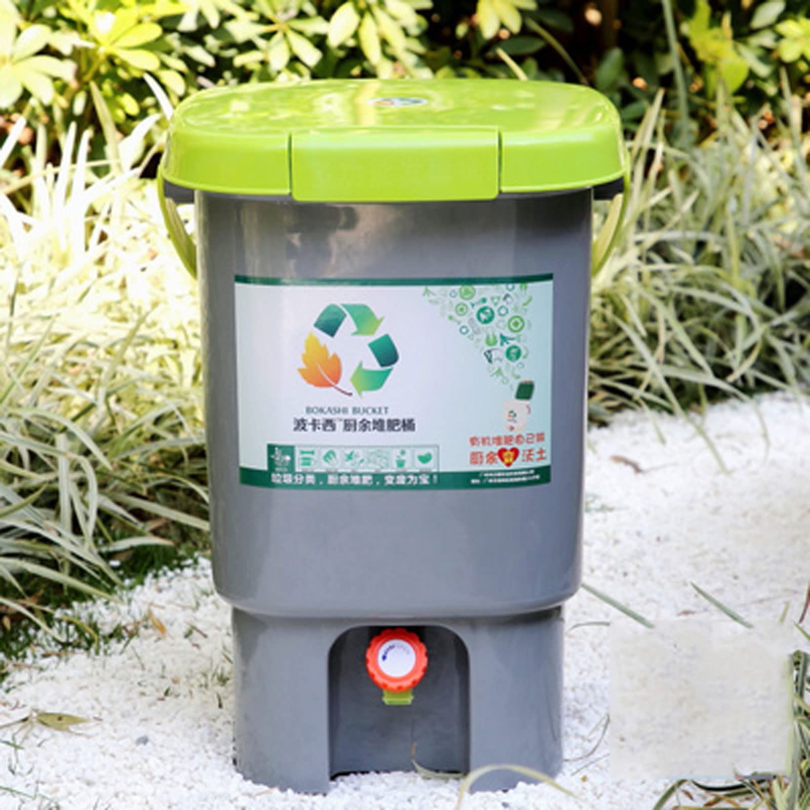 Bac à compost pour jardin, Système de compostage Bokashi d'intérieur, seaux à compost de cuisine avec robinet, couvercle hermétique, moyen pratique de collecter tous vos déchets organiques – Seau de 1